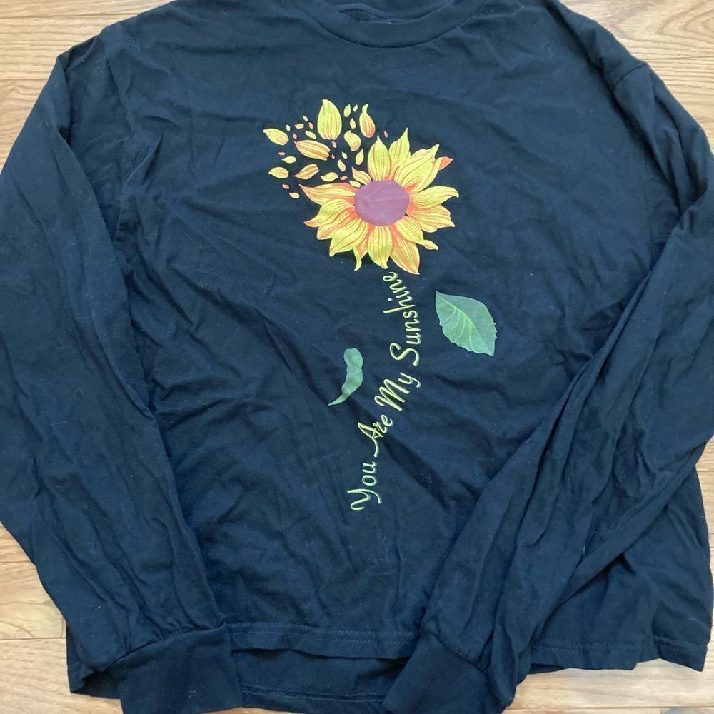 Womens You Are My Sunshine Sunflower Long Sleeve Tshirt